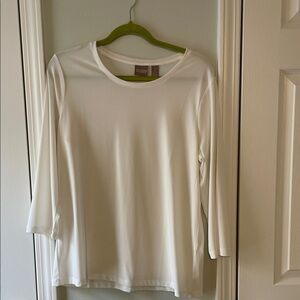 Chico's Elegant white Long Sleeve Tee